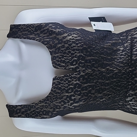 NWT I.N. San Francisco Leopard Print Lace Back Zip Mini Party Dress Blac… - Picture 7 of 16